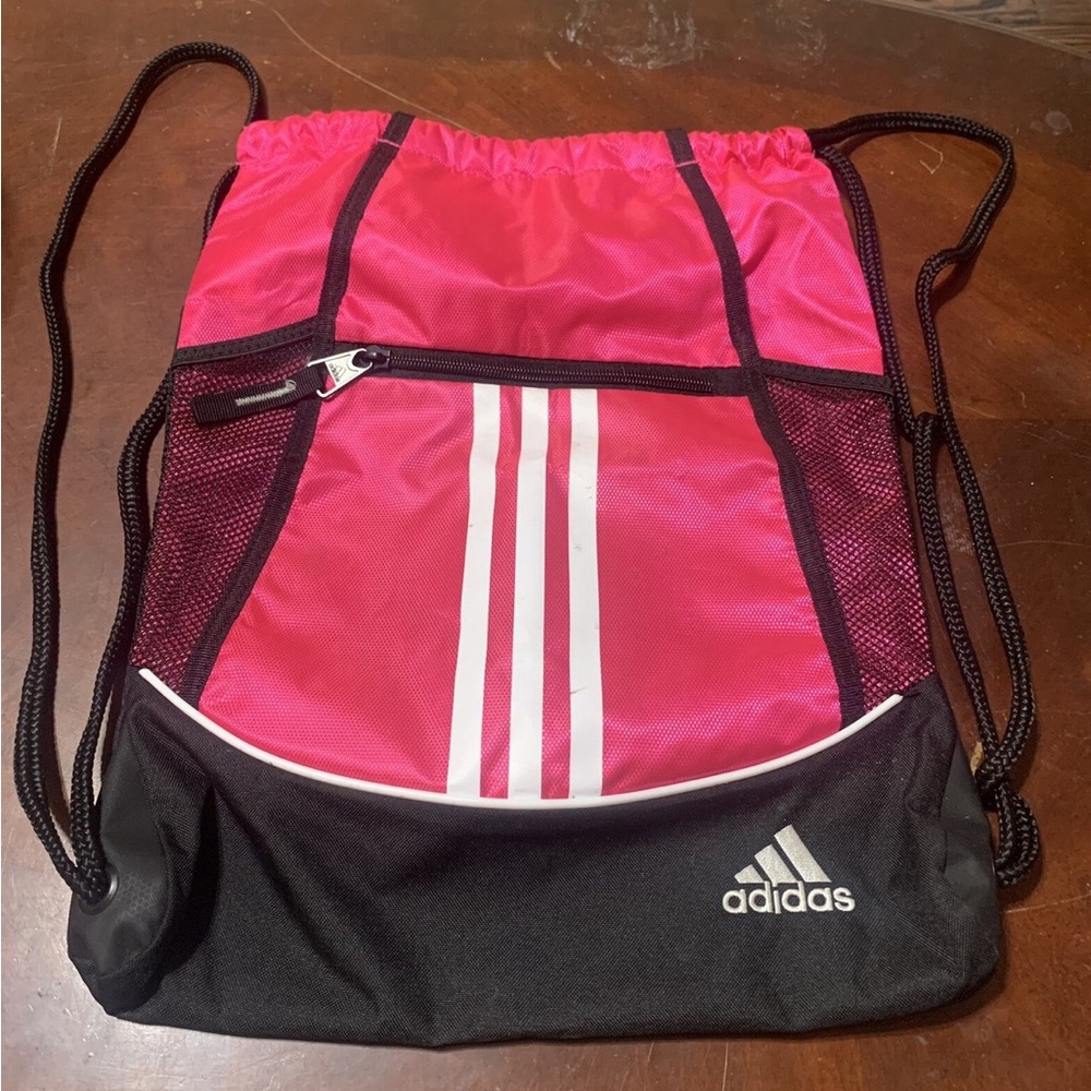 Adidas Vibrant Pink and Black Gym Sack